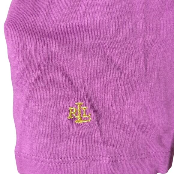 NWT XL/1X Ralph Lauren Violet/Purple/Plum Lace-Up Shoulder Detail T-Shirt [0086] - Picture 4 of 7